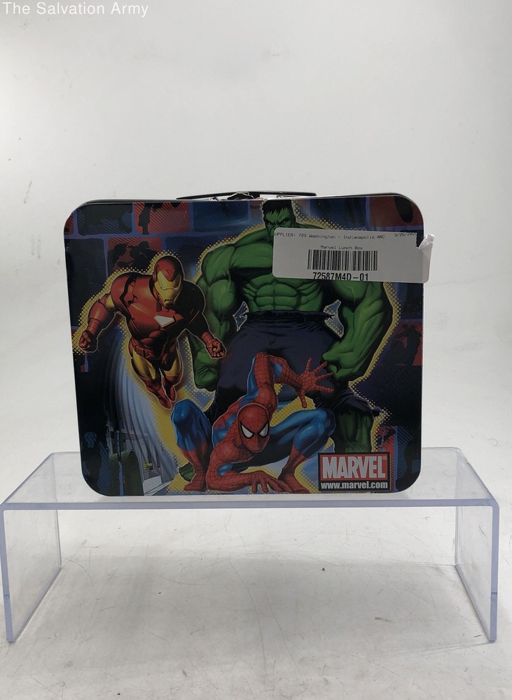 Multicolor Metal Marvel Ironman Hulk Spidey Single Handle Lunch Box