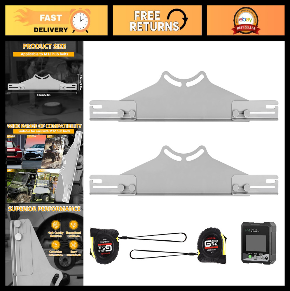 Toe Alignment Tool with 2 Tape Measures & Digital Angle Finder - Accurate Wheel