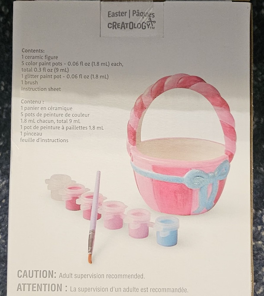 Ceramic Basket Kit NEW Ready-to-Paint Pottery Easter Craft Set