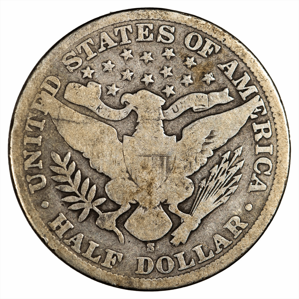 1904S Barber Half Dollar 50C Raw