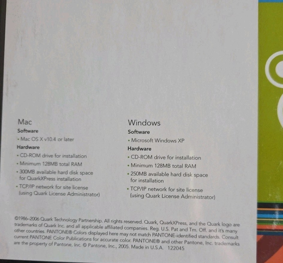 Quark XPress 7 Installation Software Mac Windows W/ Serial Version 7.01