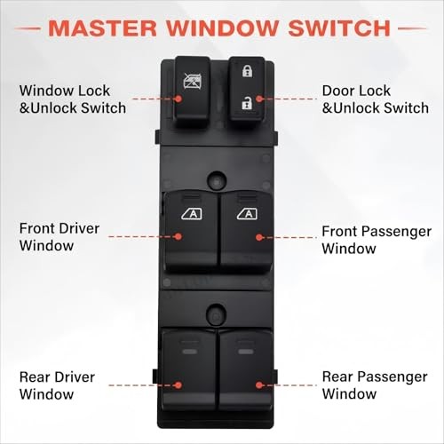 254011CA6A Driver Side Power Master Window Switch Compatible with 2009-2017