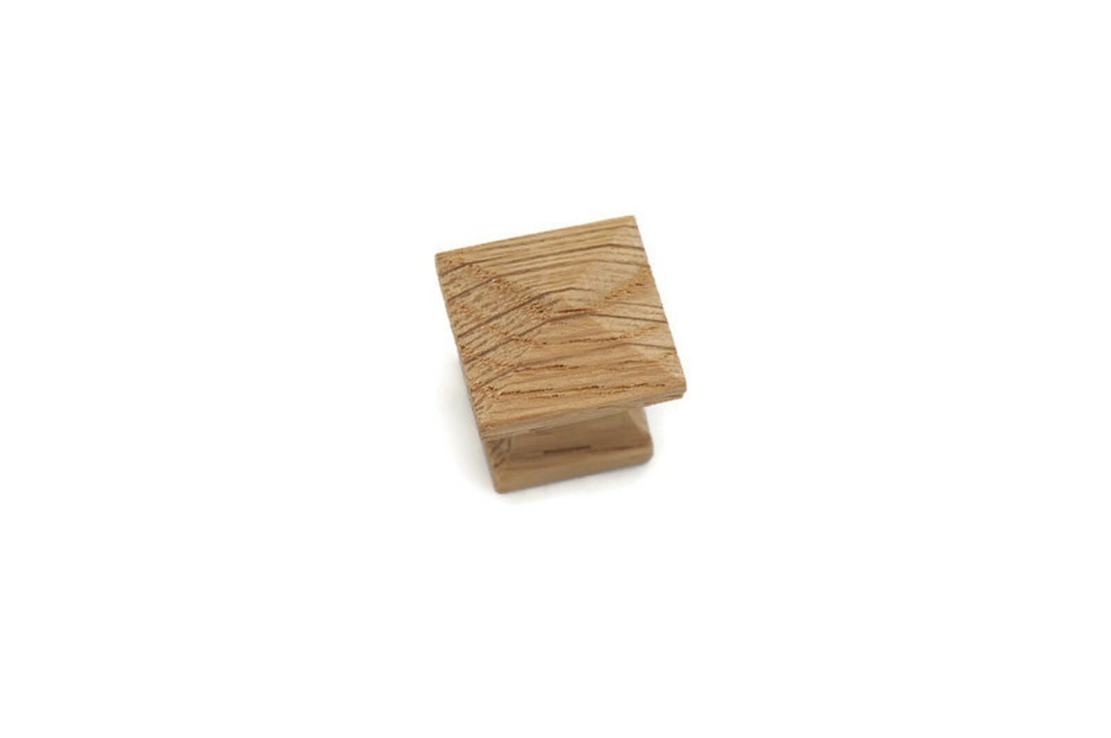 3/4" Square Oak Knob Mission Wood Knob Pyramid Knob Cabinet Furniture Wood Knob
