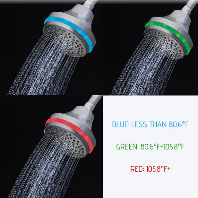 Home2O Chrome LED Showerhead w/ SmartWave Technology - 4 Settings 4F127BLCH (03)
