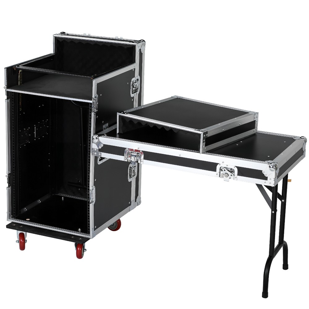 16U DJ Road Case Flight Case Tilted Mixer Stand & Work Table,Studio Rack Cabinet
