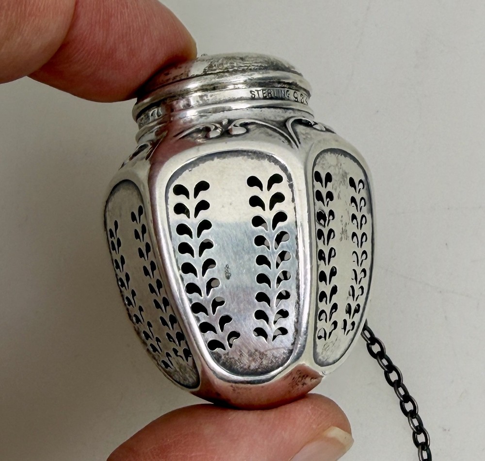 Antique James E Blake Sterling Silver Tea Ball Infuser - 96349