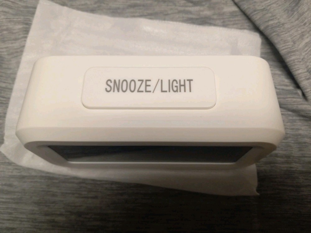 Optically Controlled Liquid Crystal Device Alarm Clock WHITE - NEW IN BOX