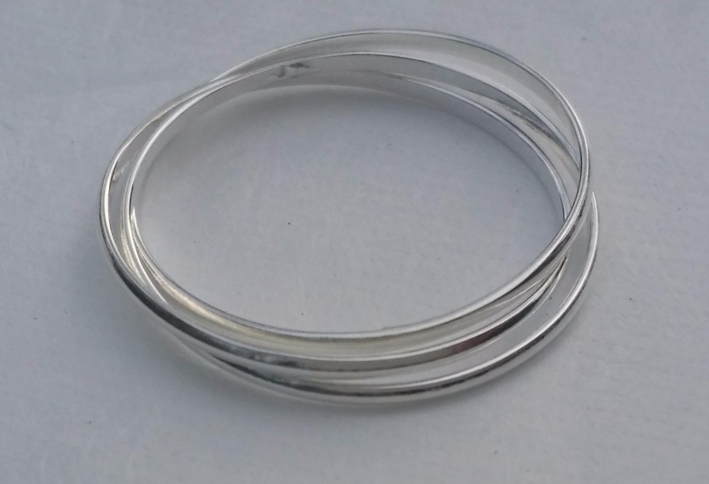 Solid Sterling Silver 925 Interlocking Bands Ring