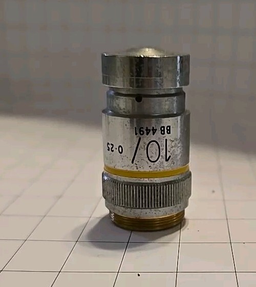 VICKERS ENGLAND MICROPLAN 10X/0.25 OBJECTIVE LENS OPTICS MICROSCOPE