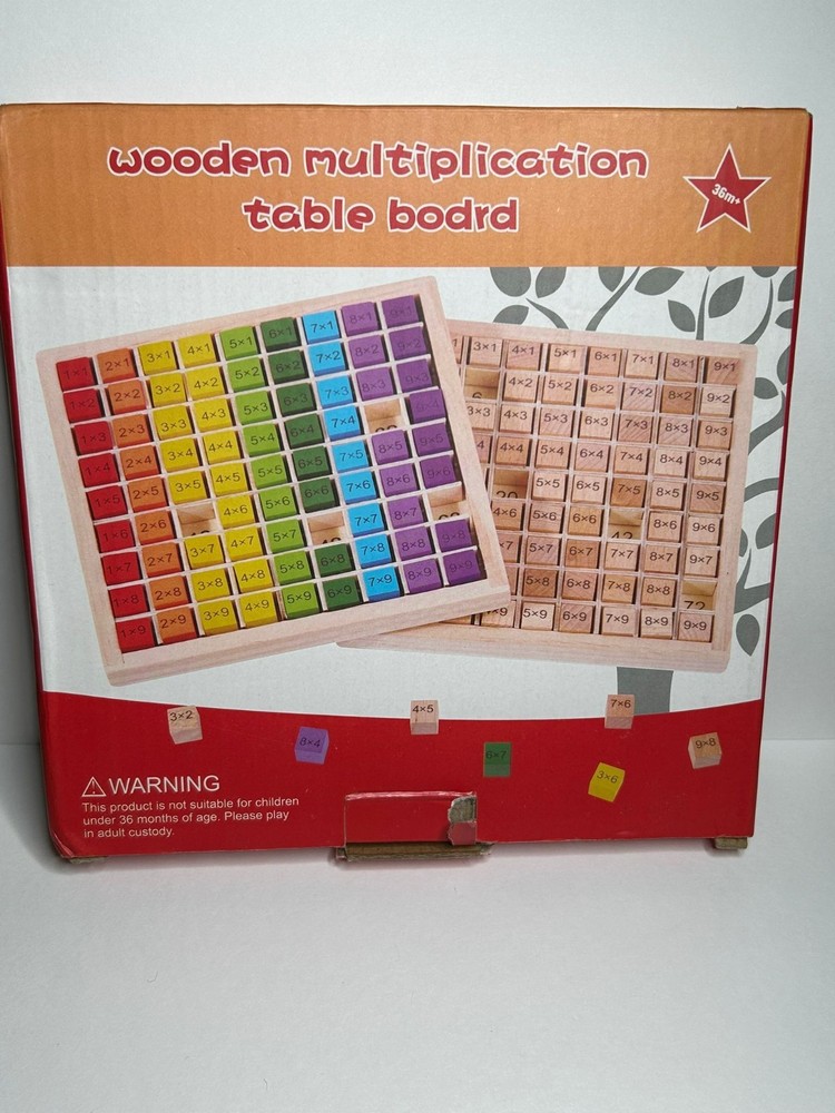 Wooden Multiplication Table Board Teaching Tool & Education Learning Game