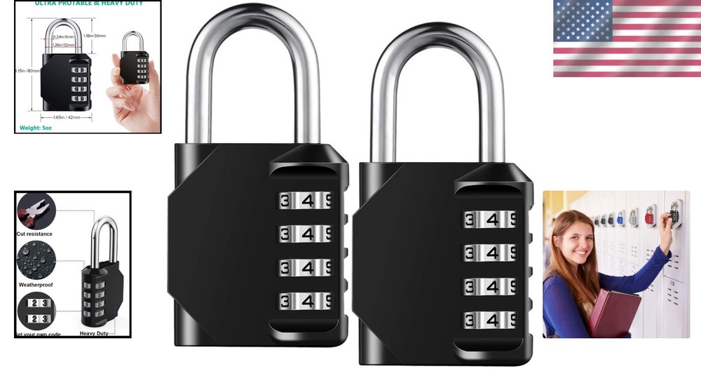 Compact 4-Digit Combination Padlocks – Stylish & Secure for Any Locking Needs!