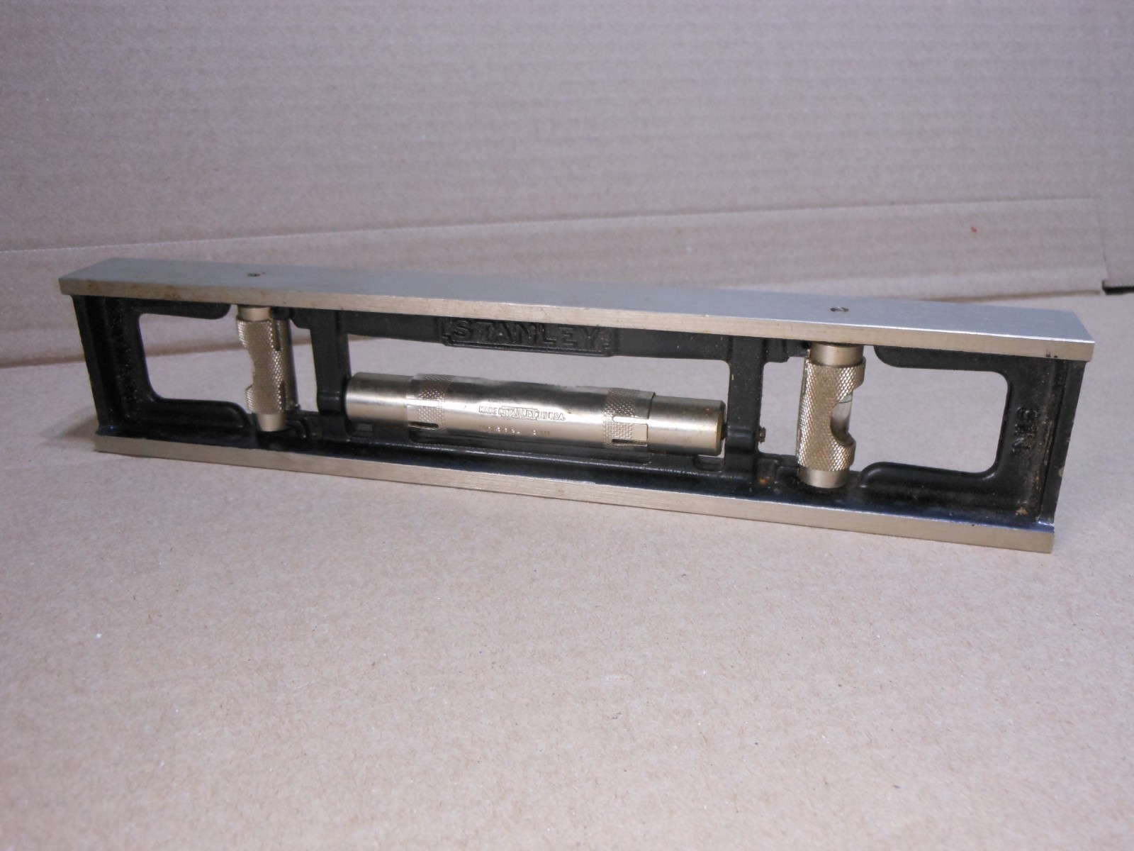 Vintage Stanley 36G 9" Cast Iron Level 3 Vial