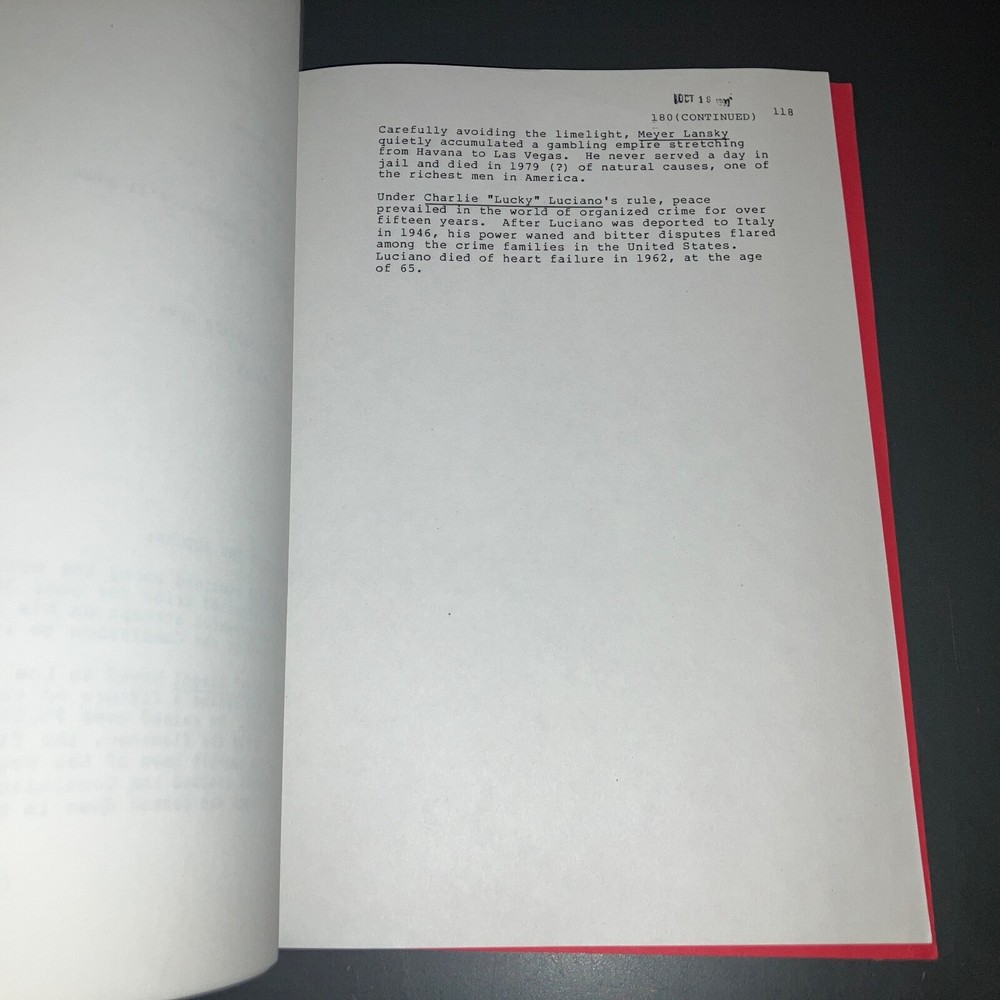 MOBSTERS (10/19/90) Nicholas Kazan 115 White Page REVISED DRAFT ~