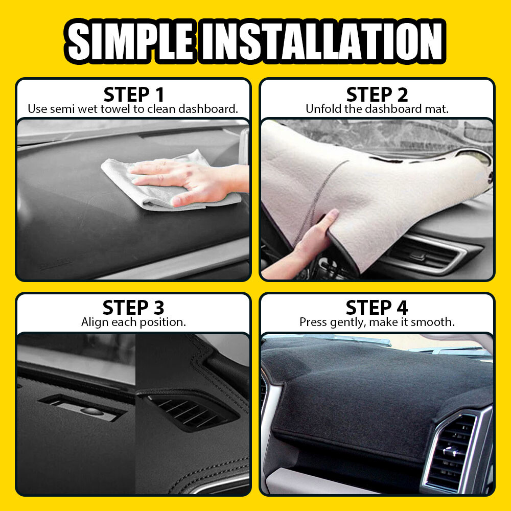 Dashboard Cover Fit For 2015 -2017 2018 Ford F150 Dash Cover Mat Dashmat Black