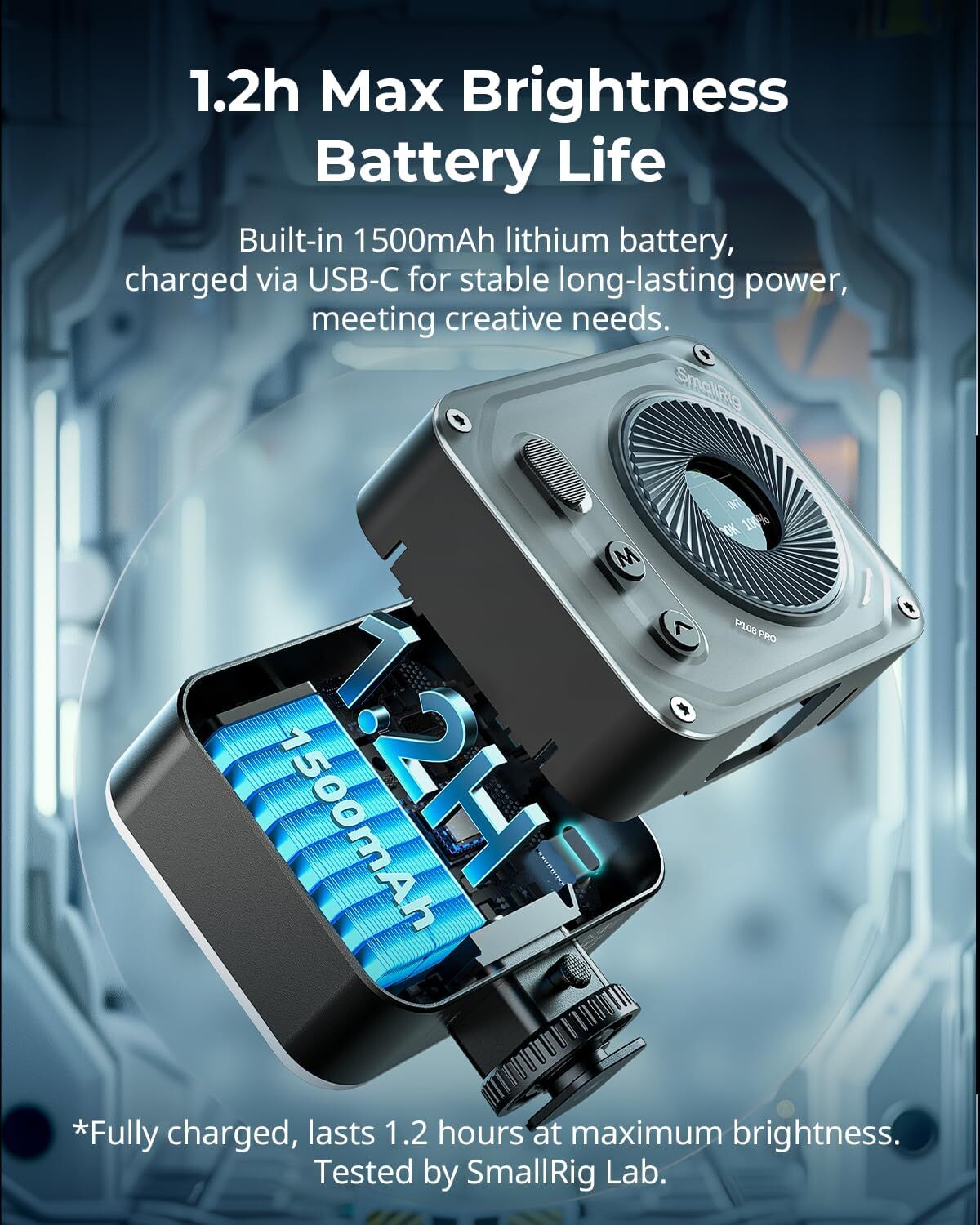 SmallRig Vibe P108 Pro RGB Video Light,Portable Led Camera Light for Photography