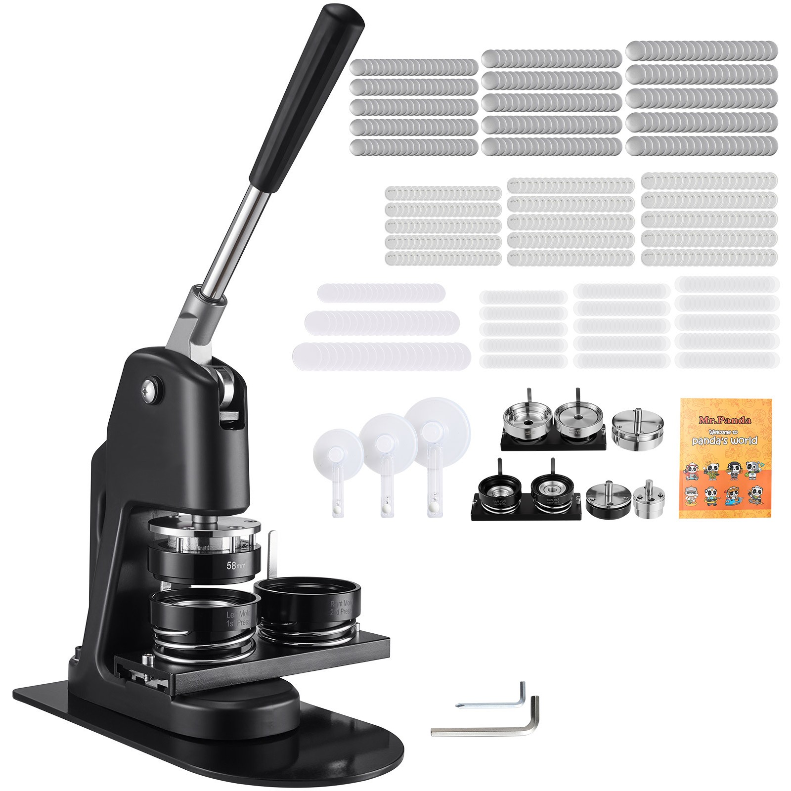 Uimoso 3-in-1 Button Maker Machine with 1.26/2.28/2.95 inch Dies and 300 Pieces