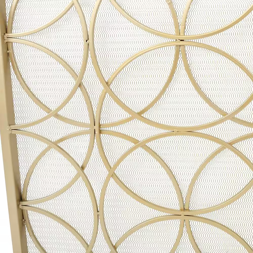 Valeno Gold Iron 1-Panel Fireplace Screen