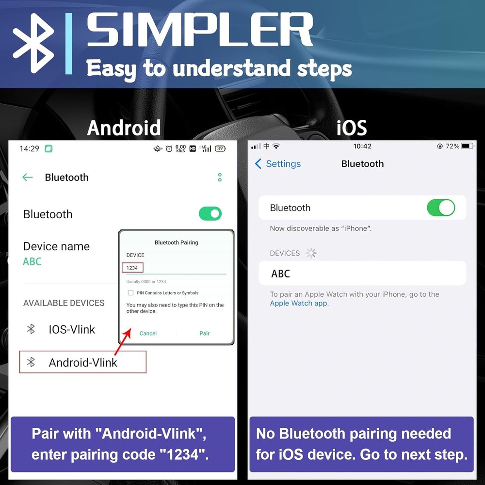 Vgate iCar Pro 2S Bluetooth OBDII Scanner Diagnostic Adapter Car Code Reader