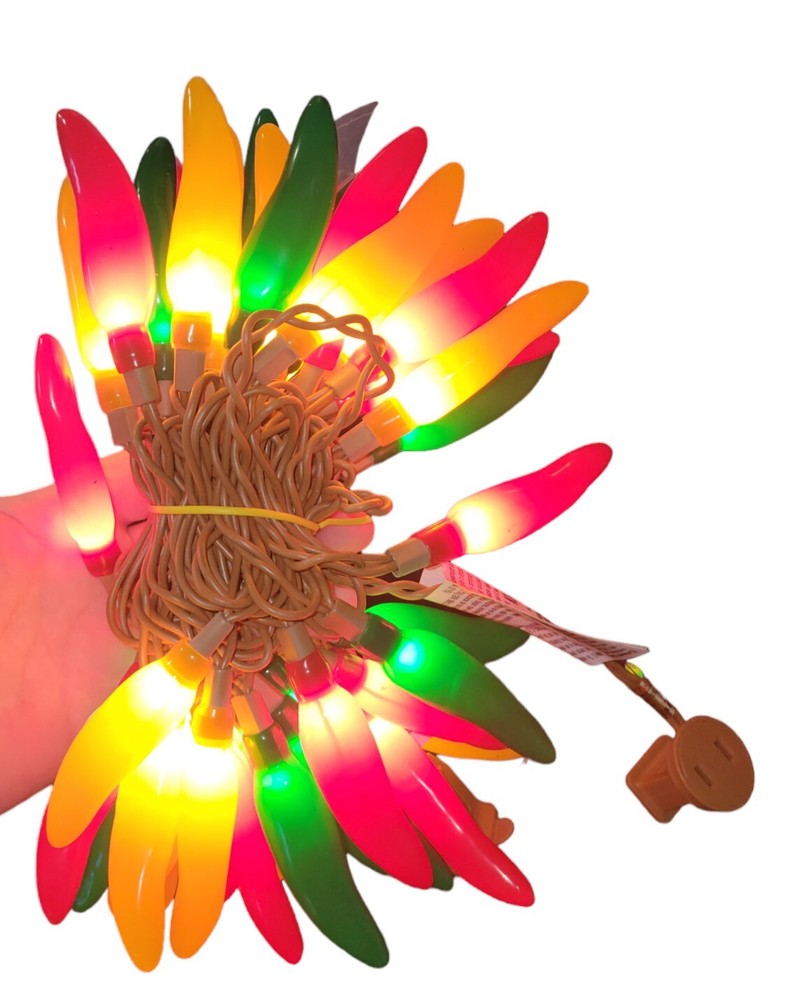 Multi-colored Chili Pepper String Lights 50 Count Set Of 2 Boxes