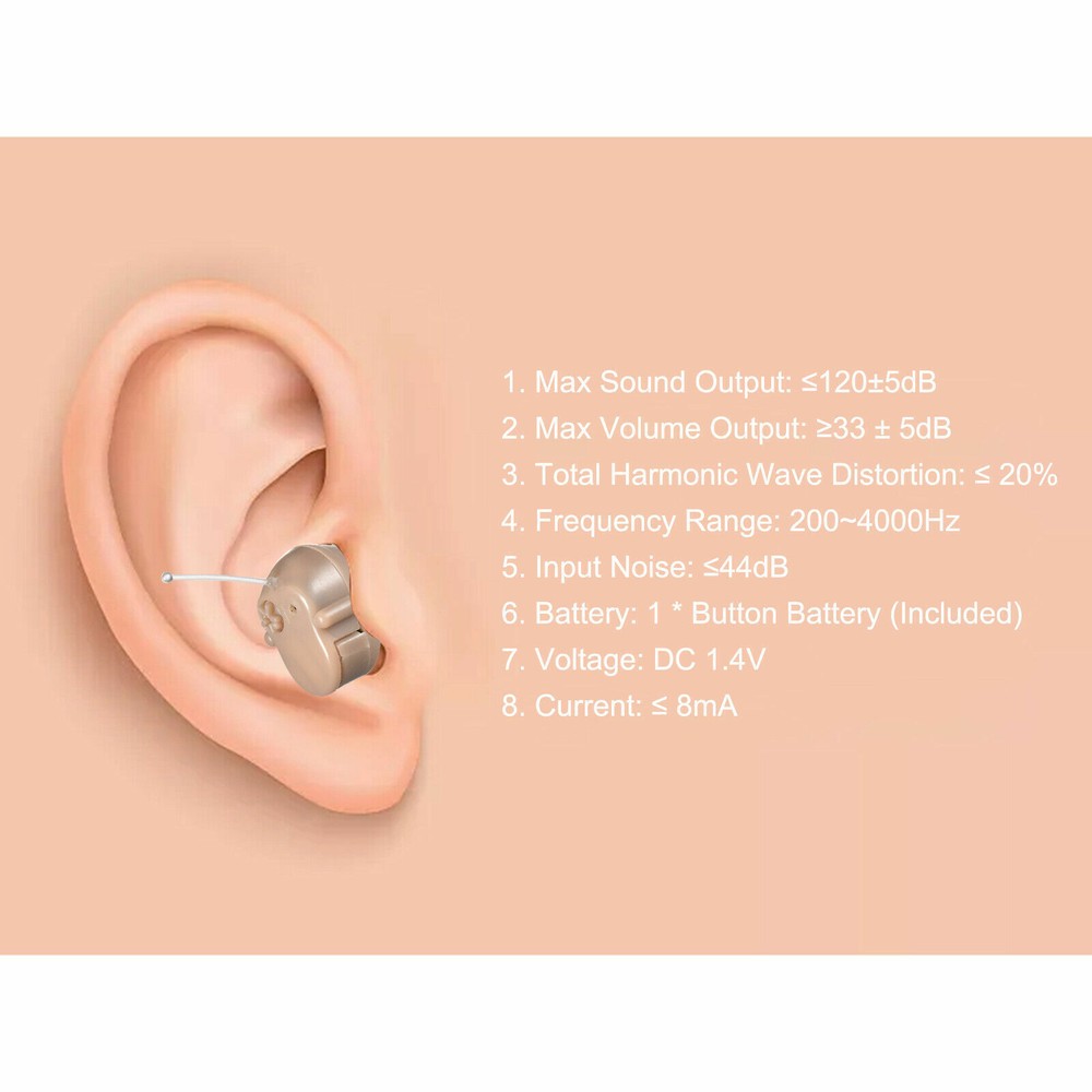 1 Pair Small Invisible Hearing Mini Sound Amplifier Enhancer Adjustable Tone US