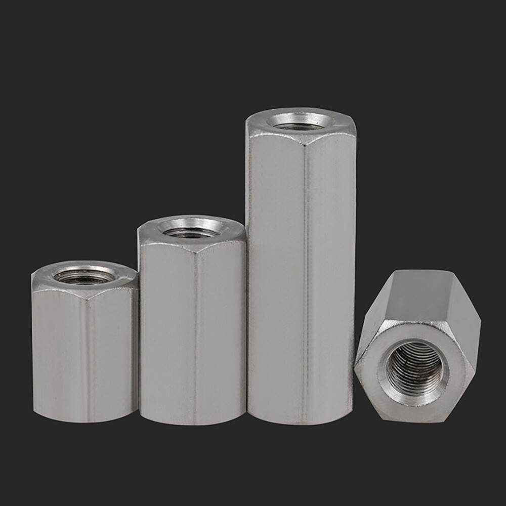 M4 M5 M6 Stainless Steel Hex Coupling Connector Nuts Threaded Insert Joint Long