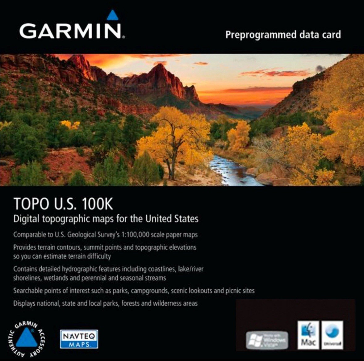 Garmin TOPO US 100K-SD  Card TOPO SD