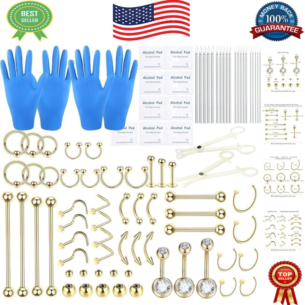 Versatile 90-Piece Piercing Kit with 35 Tools - Perfect for Every Piercing Need