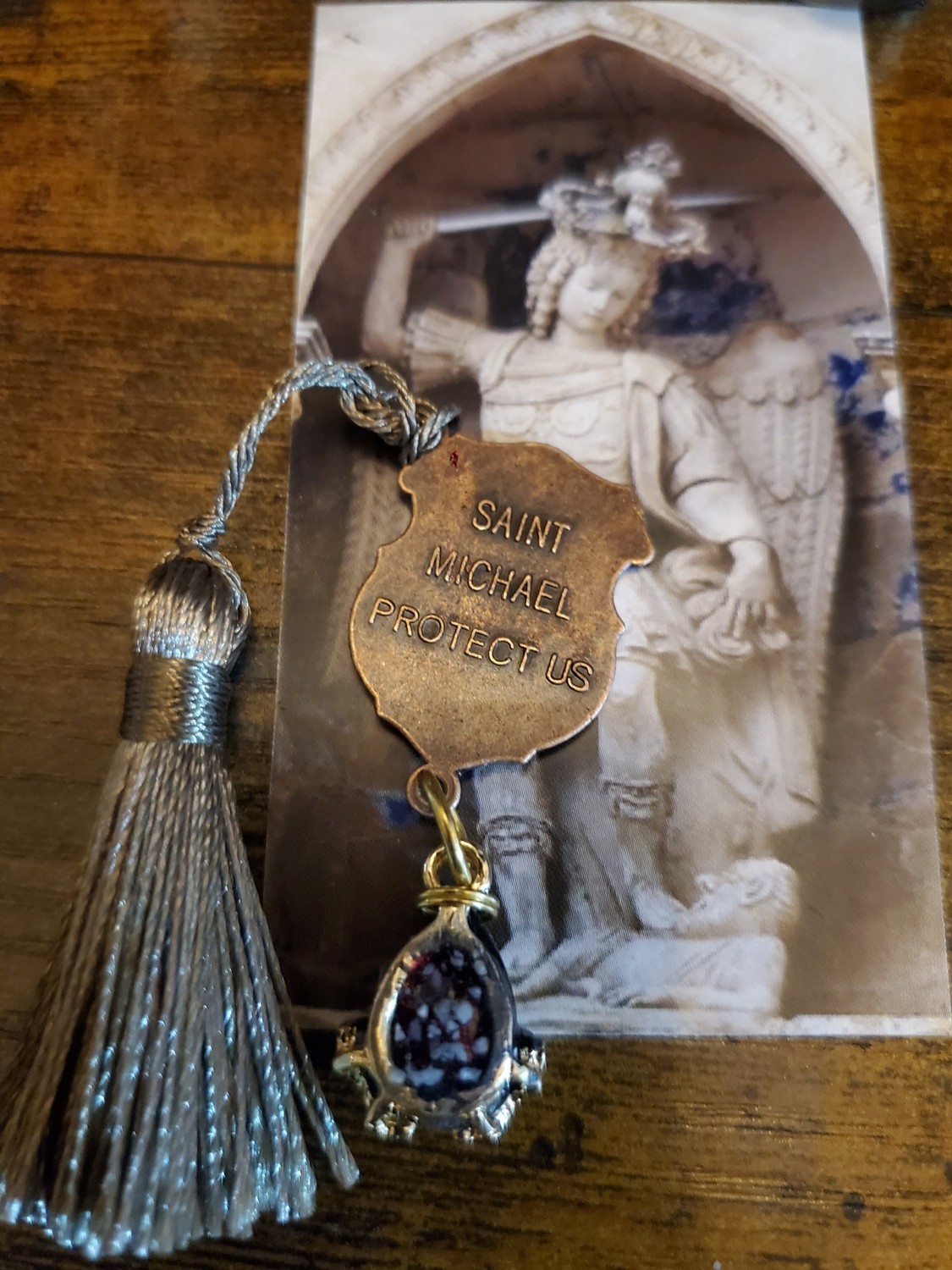 St. Michael Shield Medallion Stones Cave Monte Sant’Angelo Gargano Italy