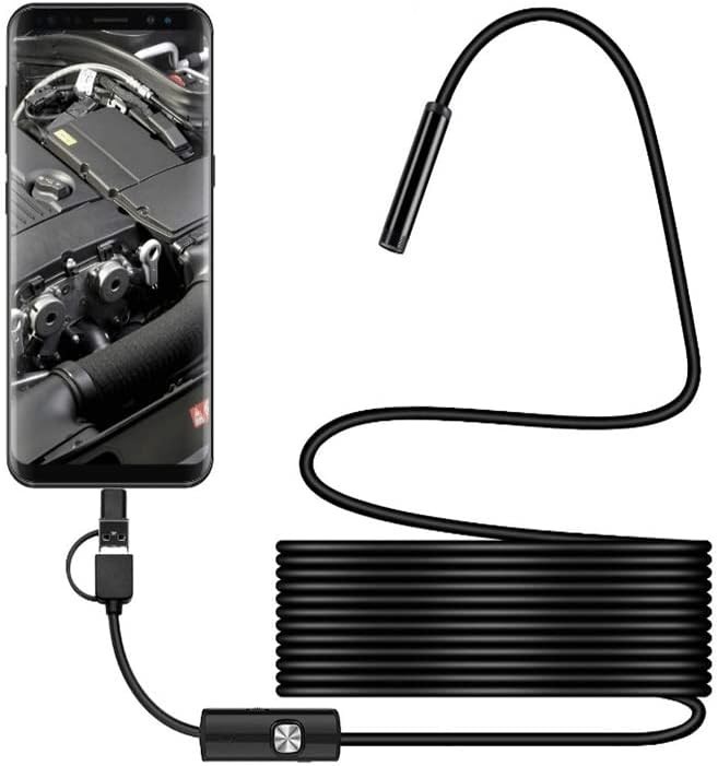 Expert-Grade Waterproof Endoscope Camera with 6 Adjustable LED Lights – 2M