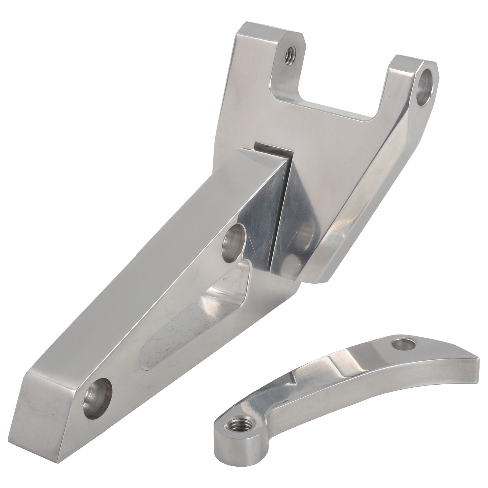 For SBC Chevy 350 Short Water Pump SWP Polished Aluminum Alternator Bracket Kit