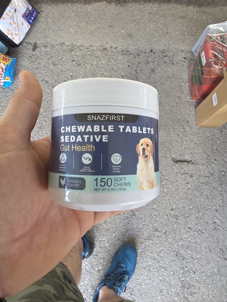 Chewable dog tablet sedatives