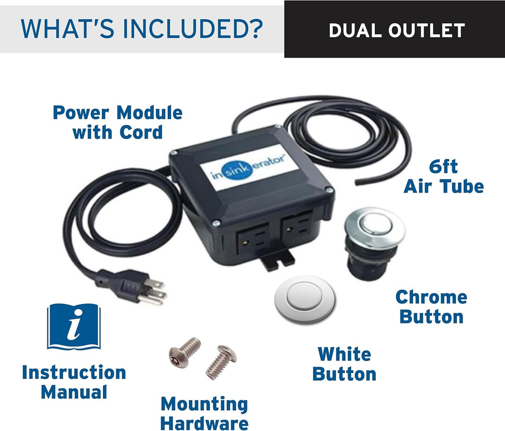 Dual Outlet Garbage Disposal Air Switch Kit for Easy Control