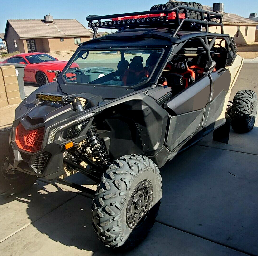 HECASA Glass Windshield Black Full Size For Can Am Maverick X3 UV Protect