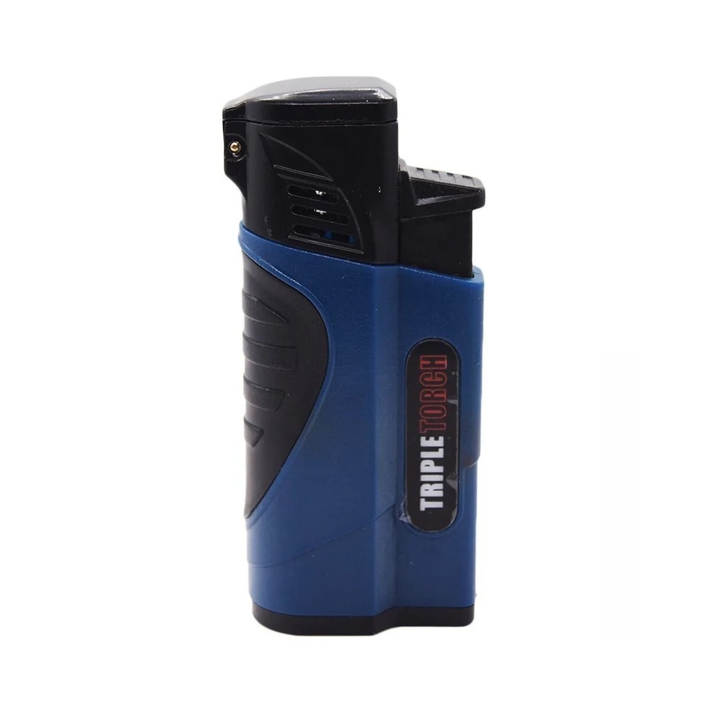 4 PACK Triple Jet Torch Lighter Adjustable Flame W/ Cigar Puncher Multiple Color