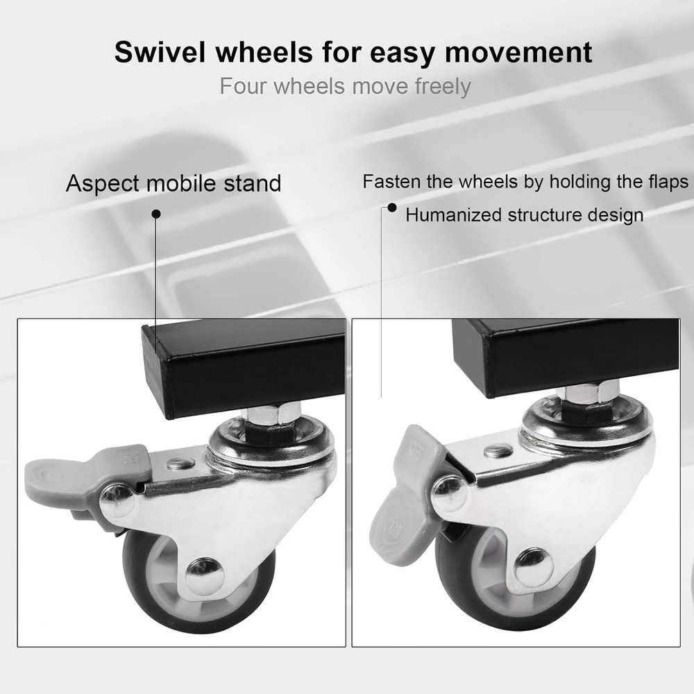 Guitar Rolling Stand Multiple Instrument Stage Studio Display Rack Movable (3 Ho