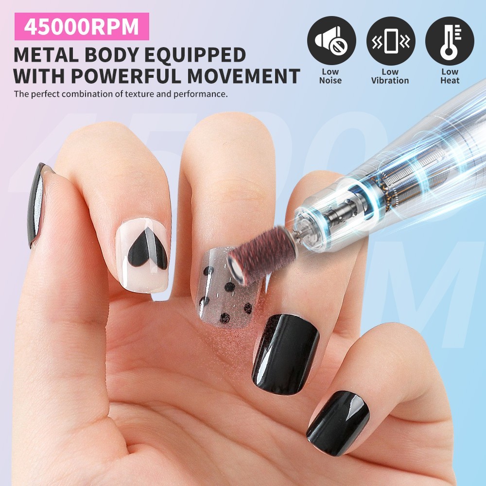 ANRLO V4 45000RPM Electric Nail Drill File Professional, Nail File Machine Kit