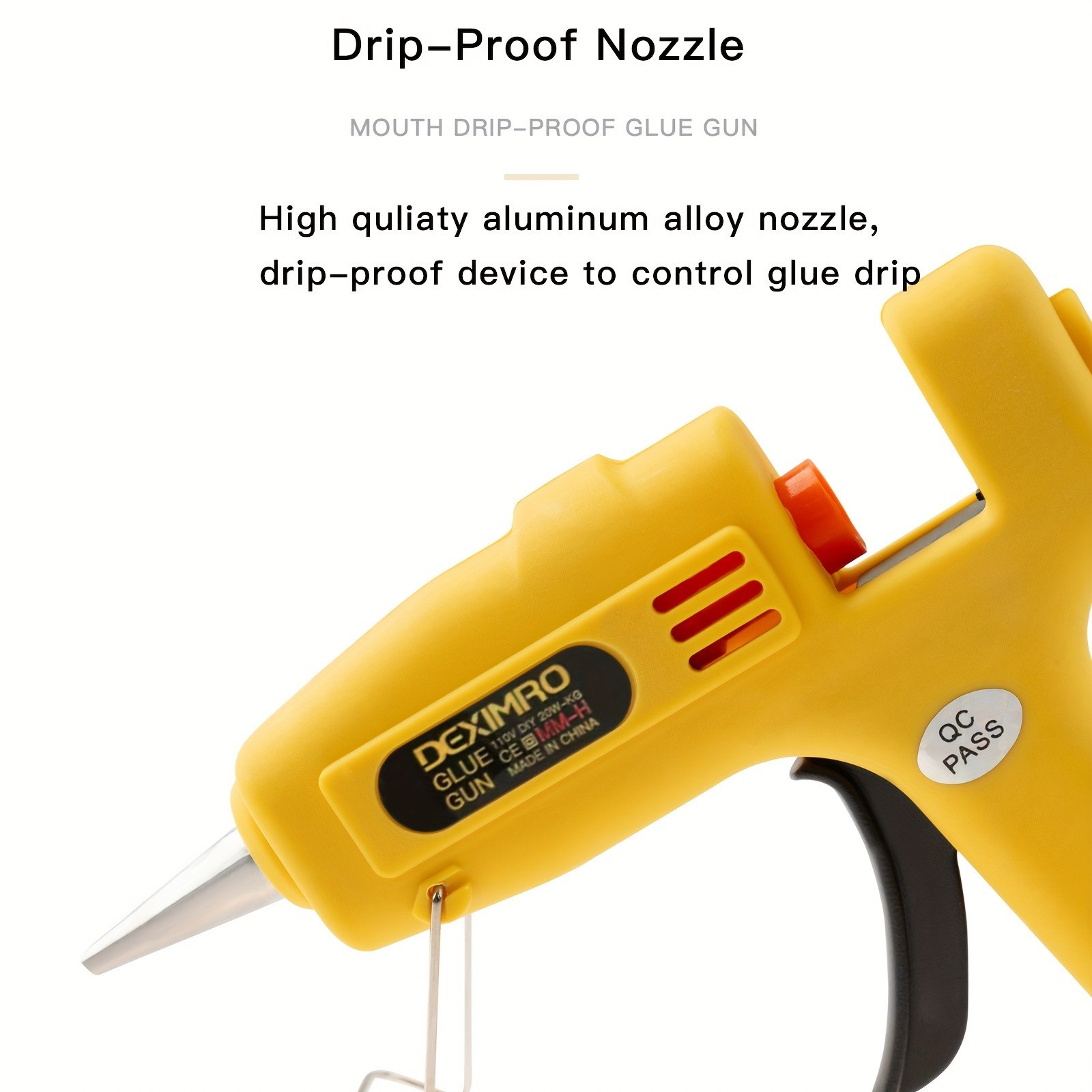 Drip-Proof Hot Glue Gun - High Temp for DIY, Crafts & Home Repairs