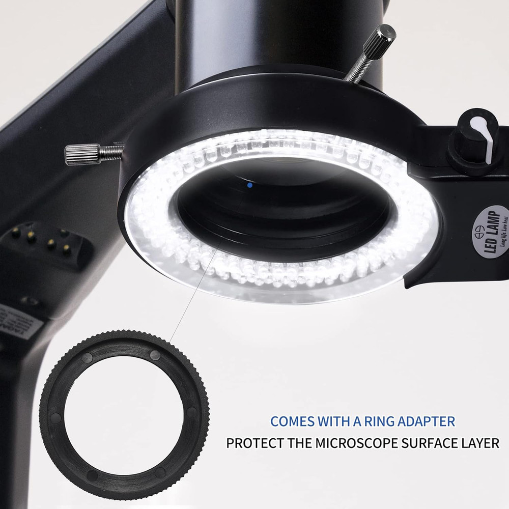 144 LED Ring Microscope Light Adjustable Illuminator, Microscope Lamp LED Ring L