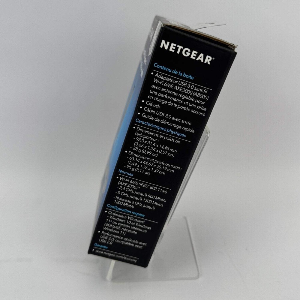 New Nighthawk AXE3000 Wifi 6/6E USB Adapter