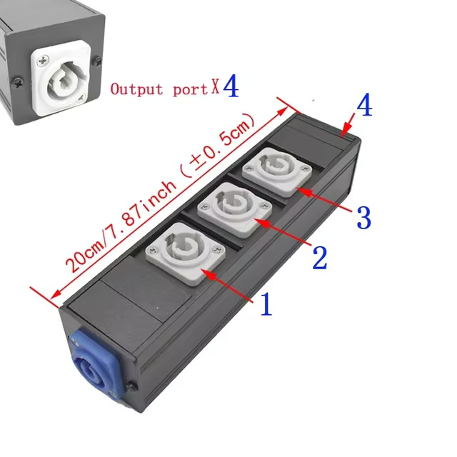 Neutrik Compatible PowerCon Power Strip Distro Quad Box Breakout Split 2 Pack