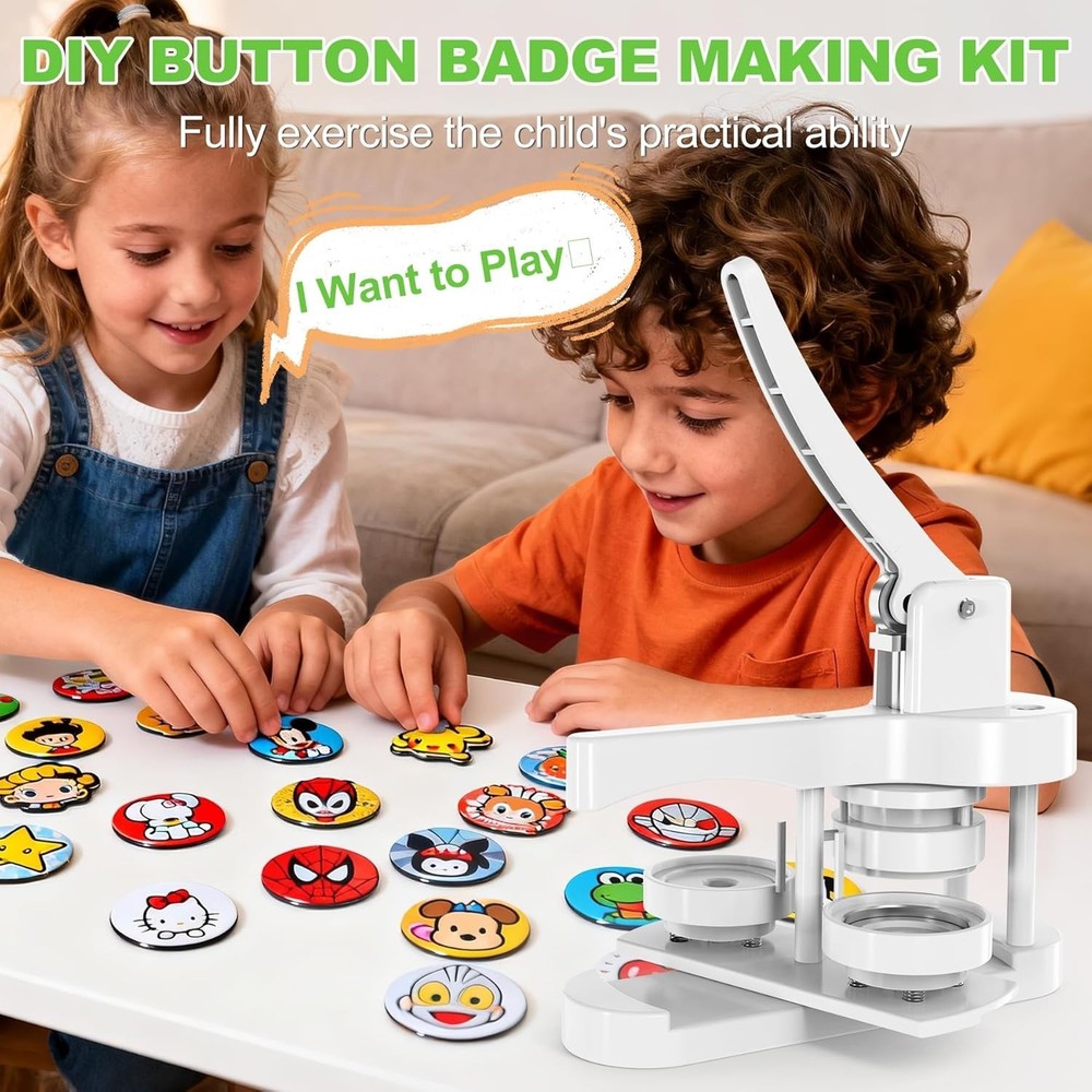 Button Maker Machine 58mm, Easy DIY Pin Maker Machine, No Setup Button Maker ...