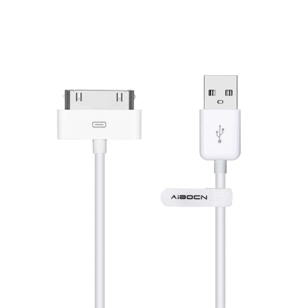 Aibocn MFi Certified 30 Pin Sync and Charge Dock Cable for iPhone 4 FT, White