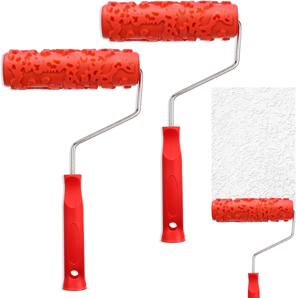2 Pcs Texture Roller 7'' Drywall Texture Roller Decoration Textured Paint Roller