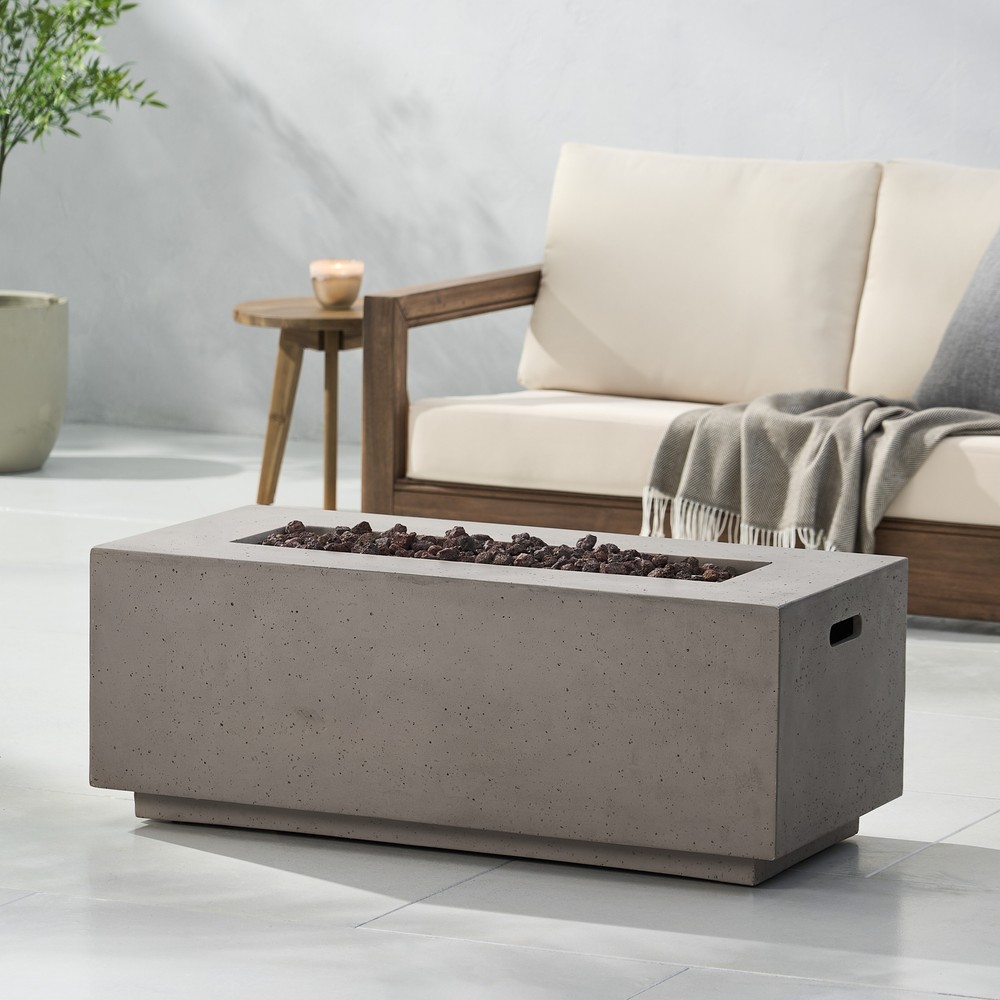 40" Outdoor 40,000 BTU Rectangular Magnesium Oxide Concrete Propane Fire Pit