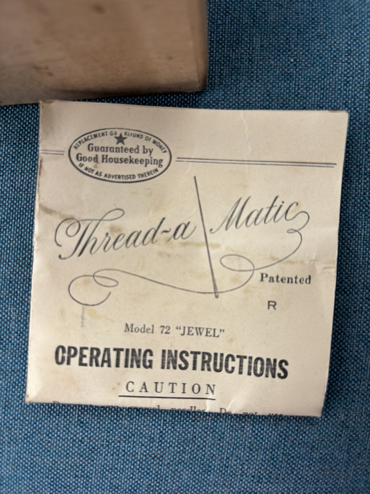 Vintage Thread-a Matic Model Model 72 w/Operating Instructions and Original Box