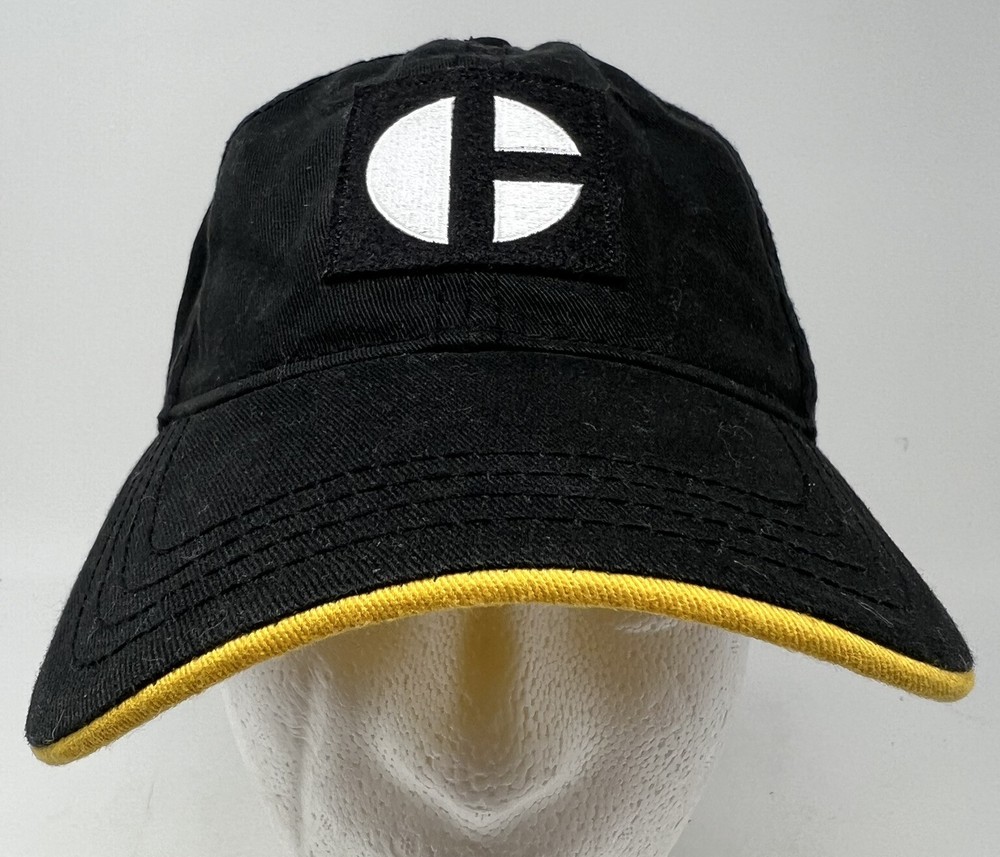 CAT Caterpillar Tractor Strapback Hat /Cap Black/White/Gold Mens Adjustable