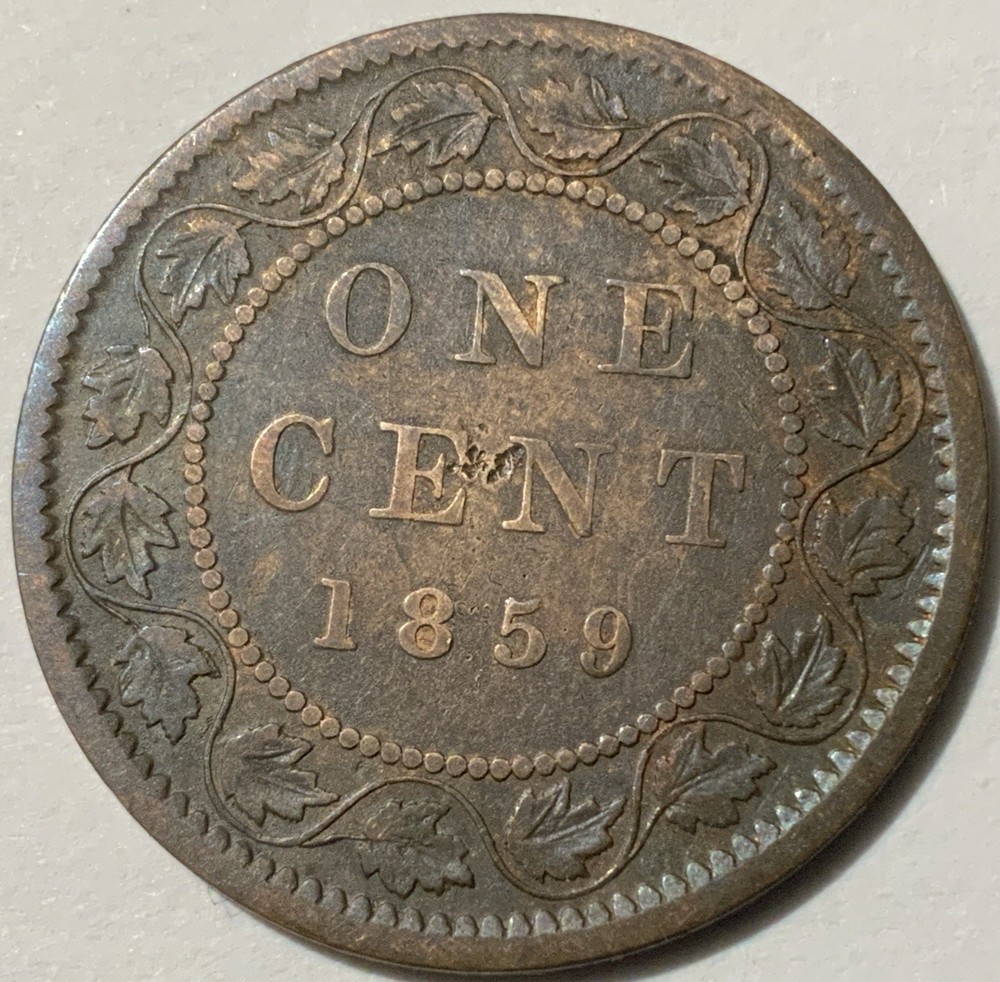 1859 Canada Large Cent Narrow, 9