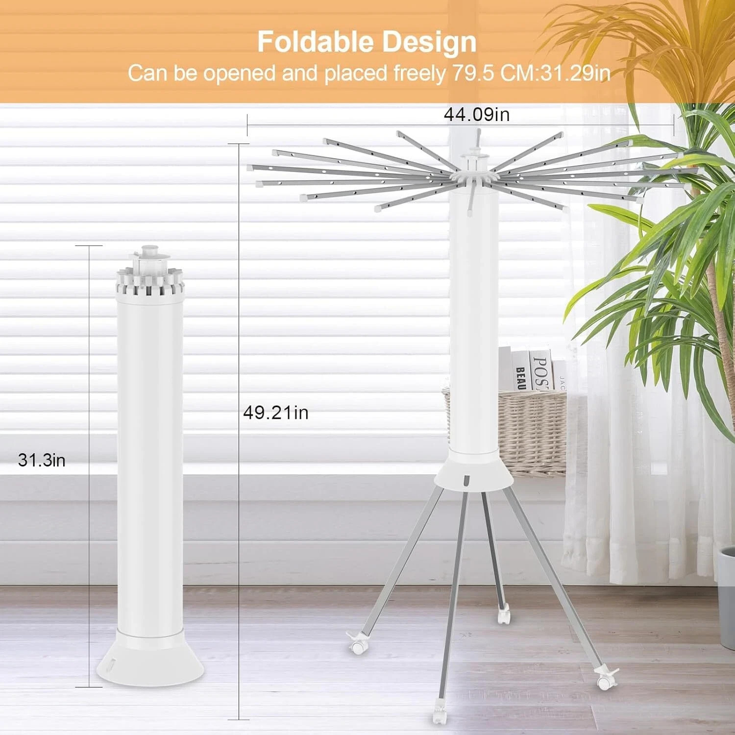 4-Legged Clothes Drying Rack Foldable, Portable Laundry Drying Rack