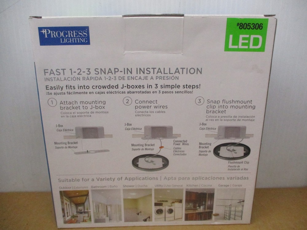 Progress Lighting 805306 Mini Flushmount 7.5” Round LED Light, Silver