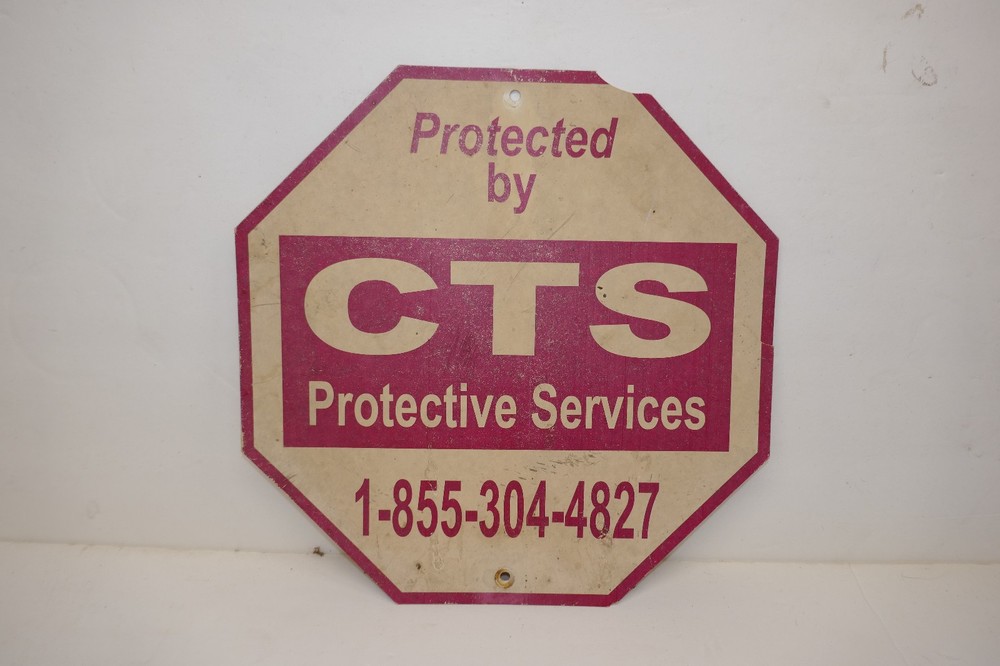 Vintage Plastic CTS Protective Services  yard sign